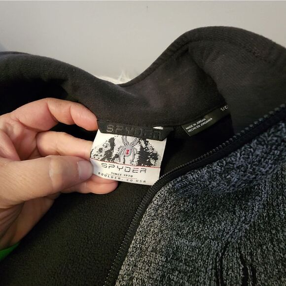 Spyder part zip pullover jacket size small heathered black men's - Picture 3 of 8